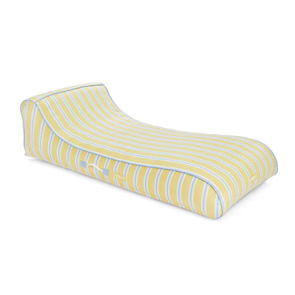 FUNBOY Fabric Covered Pool Float - Yellow, Blue & White Striped Sunbed Lounger