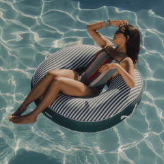 FUNBOY Fabric Covered Tube Float - Green Stripe