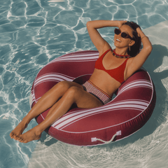 FUNBOY Fabric Covered Tube Float - Red Stripe