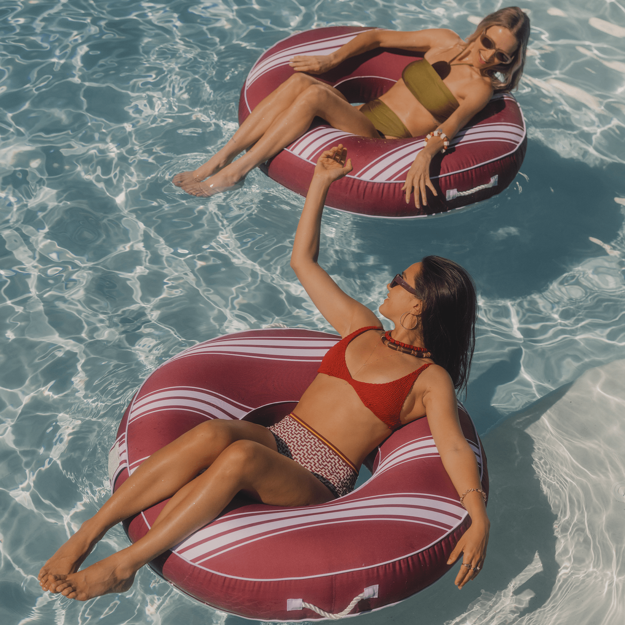 FUNBOY Fabric Covered Tube Float - Red Stripe