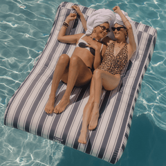 FUNBOY XL Fabric Covered Pool Float Sunbed Lounger - Navy Stripe