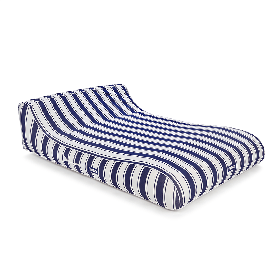 FUNBOY XL Fabric Covered Pool Float Sunbed Lounger - Navy Stripe