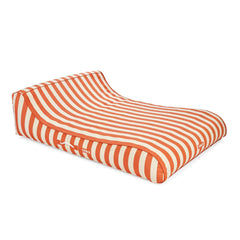 FUNBOY XL Fabric Covered Pool Float Sunbed Lounger - Orange Cabana Stripes