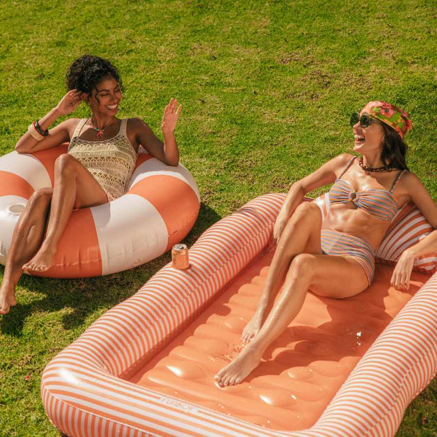 FUNBOY Burnt Orange Tanning Bundle; Tanning Pool Lounger + Tube