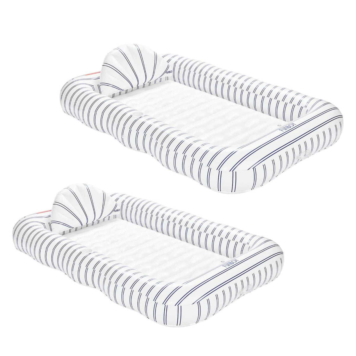 FUNBOY White & Navvy Tanning Pool Lounger - 2 Pack
