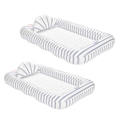 FUNBOY White & Navvy Tanning Pool Lounger - 2 Pack