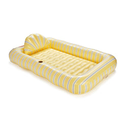 FUNBOY Tanning Pool Lounger: Yellow, White & Blue Stripes