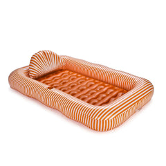 FUNBOY Tanning Pool Lounger: Orange White Stripes