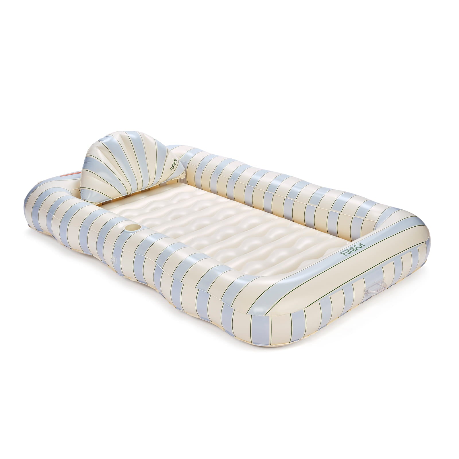 FUNBOY Tanning Pool Lounger: Blue, Green & White Stripes