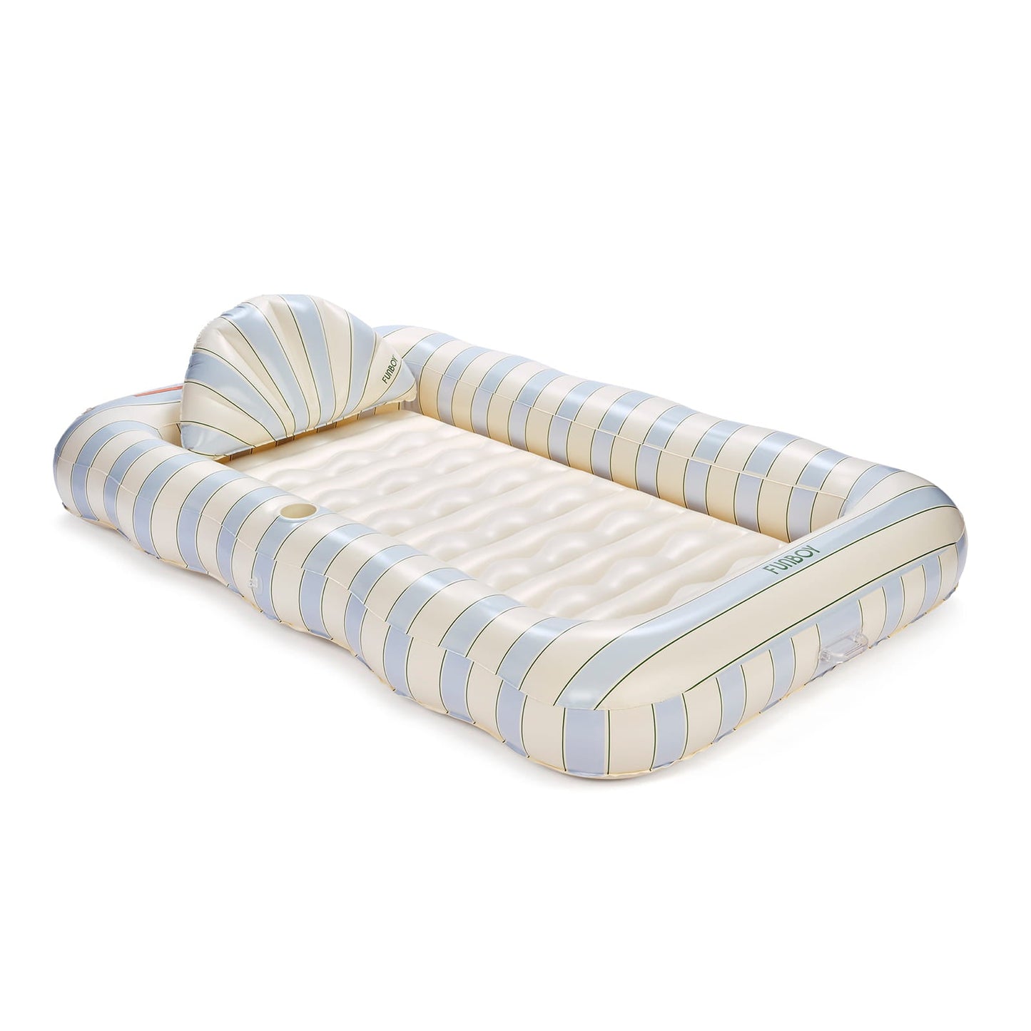 FUNBOY Tanning Pool Lounger: Blue, Green & White Stripes