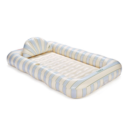 FUNBOY Tanning Pool Lounger: Blue, Green & White Stripes
