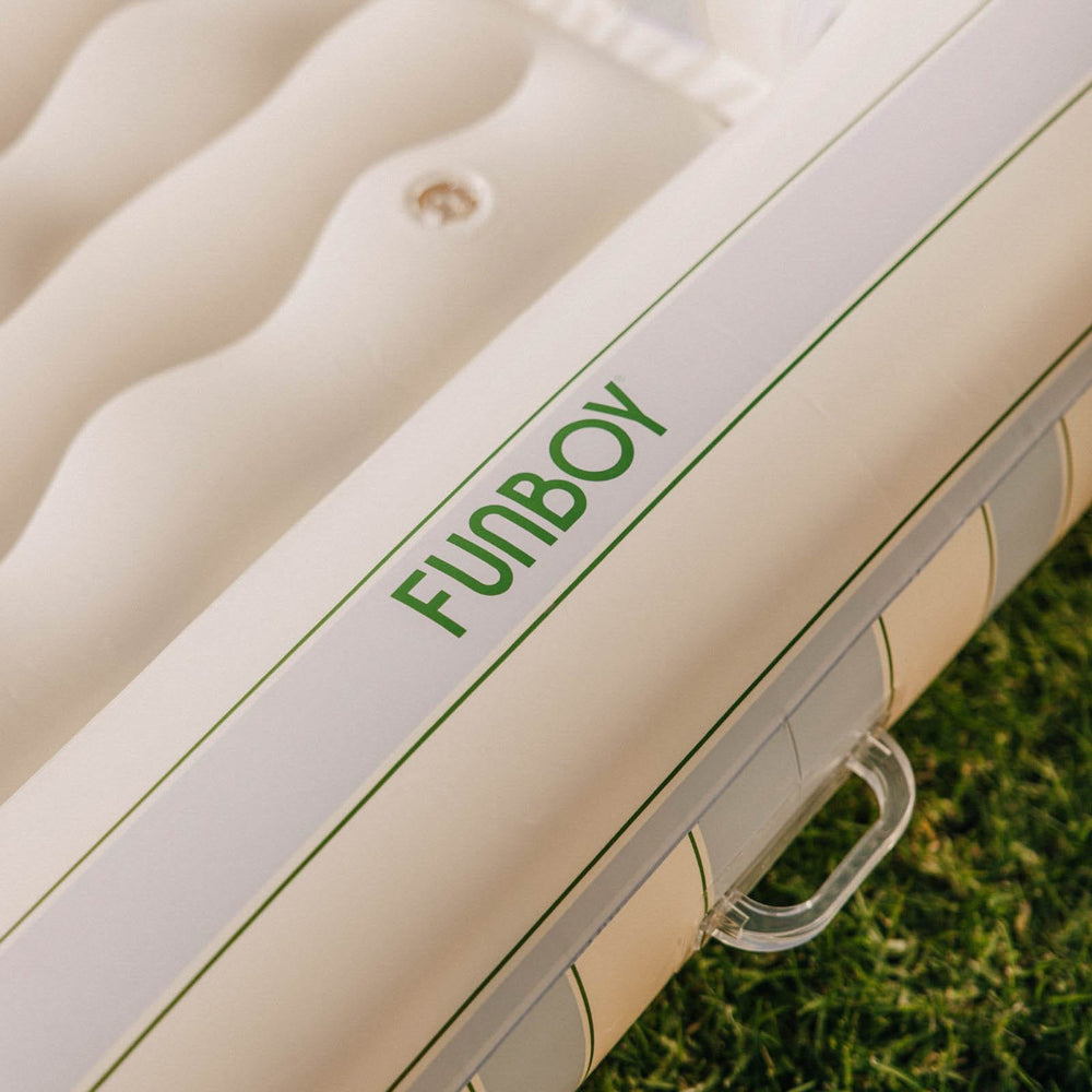 FUNBOY Tanning Pool Lounger: Blue, Green & White Stripes
