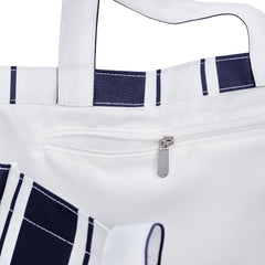 FUNBOY Beach Bag Tote, Navy Cabana Stripe