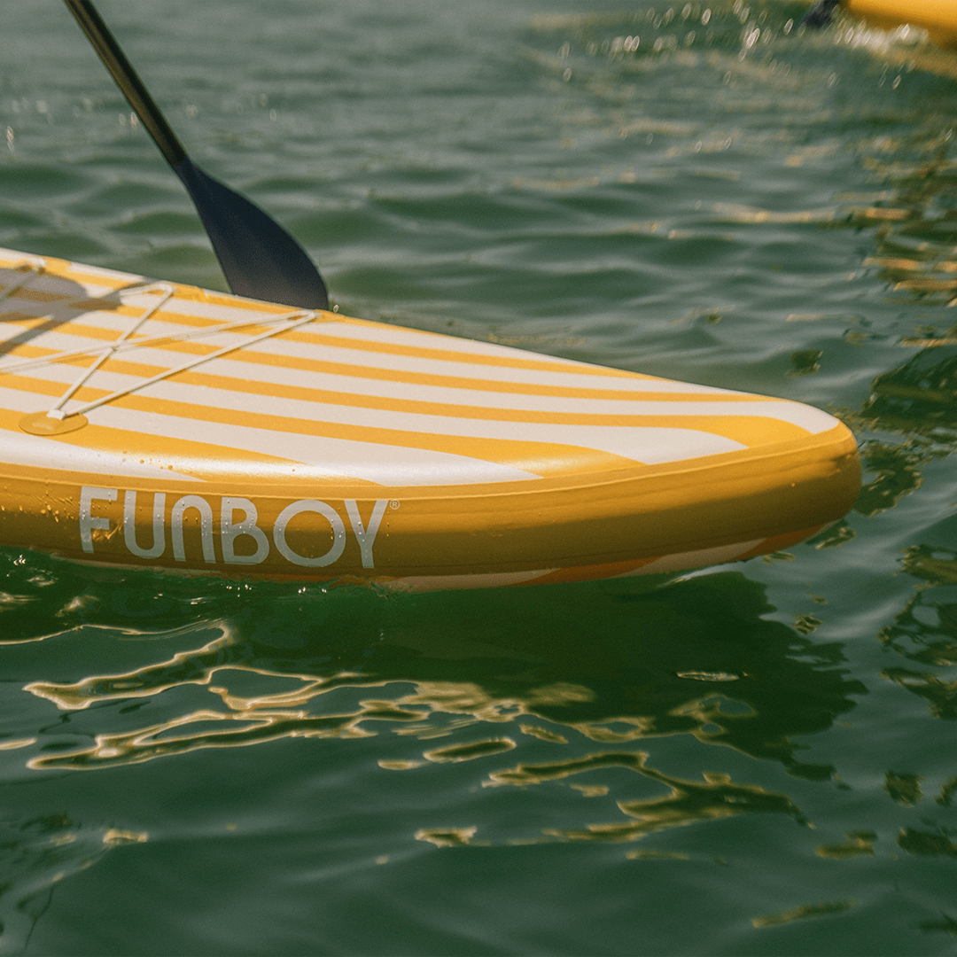 FUNBOY 11"6' Inflatable Stand Up Paddle Board - Yellow & White Cabana Stripe