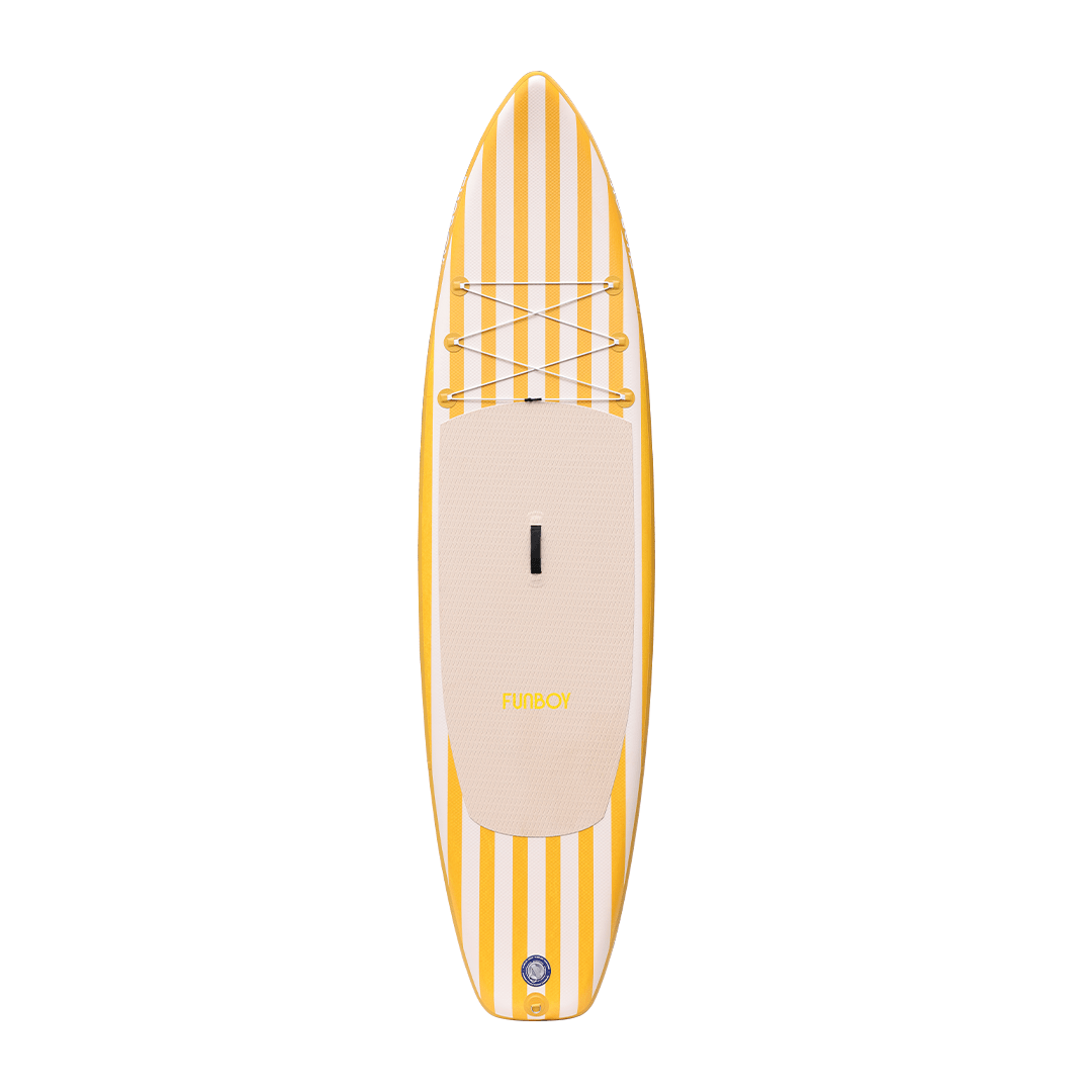 FUNBOY 11"6' Inflatable Stand Up Paddle Board - Yellow & White Cabana Stripe