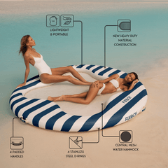 FUNBOY Floating Pool Hammock: Clover Leisure Island, Blue