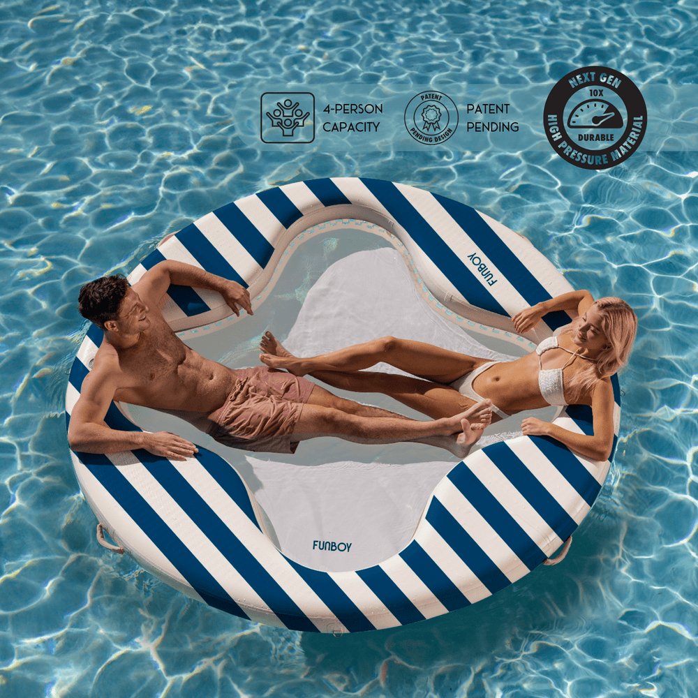FUNBOY Floating Pool Hammock: Clover Leisure Island, Blue
