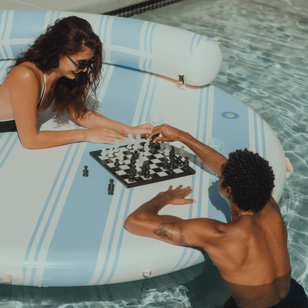 FUNBOY Inflatable Dock & Floating Island - Light Blue