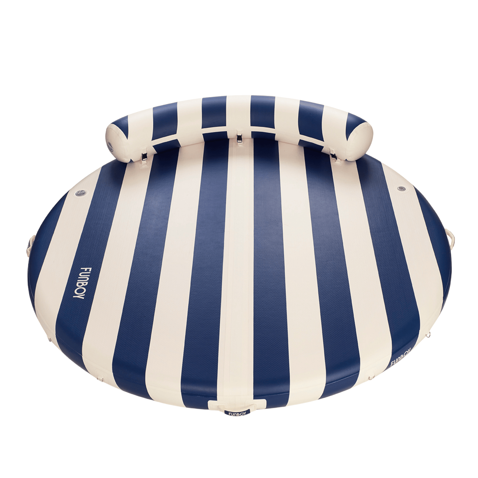 FUNBOY Inflatable Floating Dock: White, Navy Blue Stripes