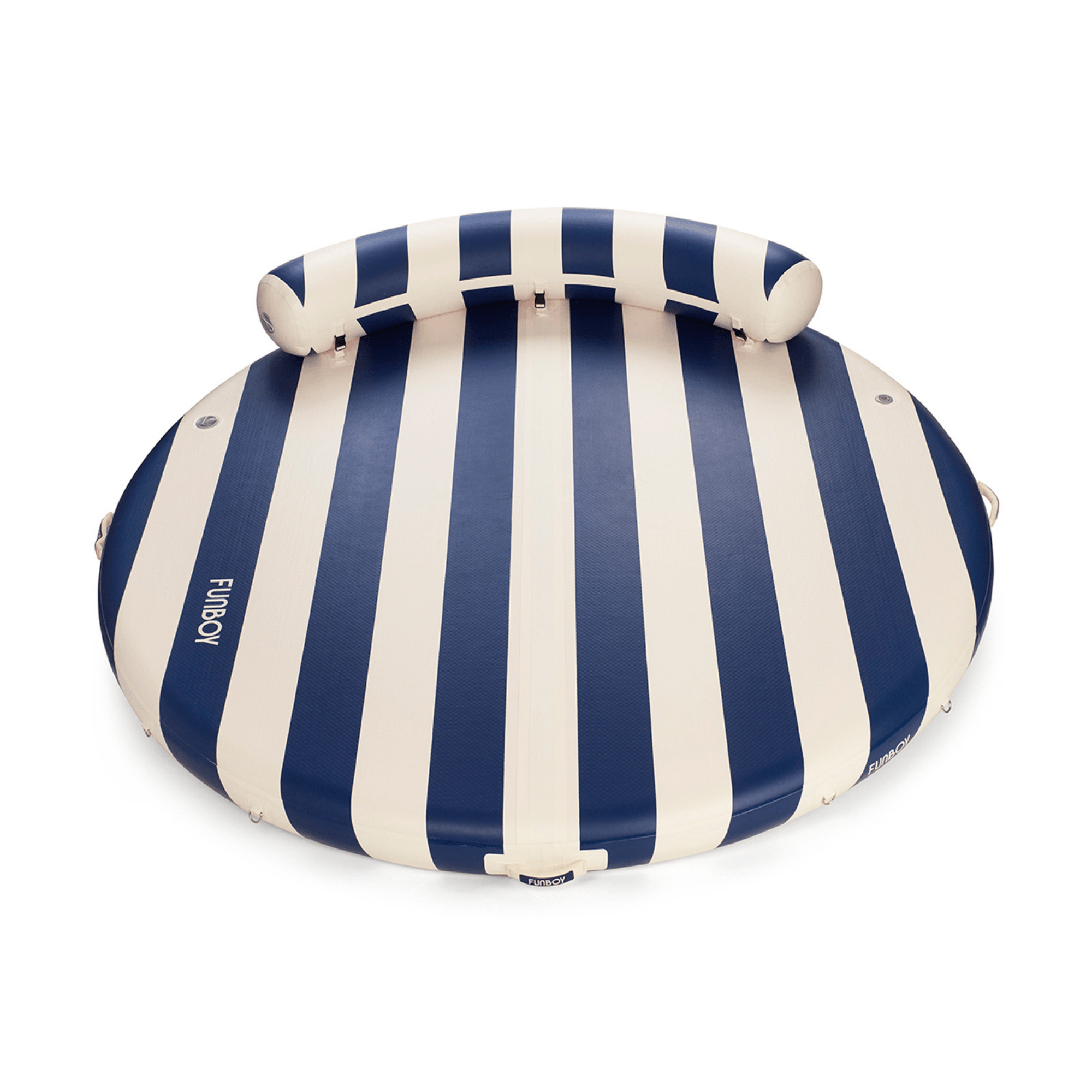 FUNBOY Inflatable Floating Dock: White, Navy Blue Stripes
