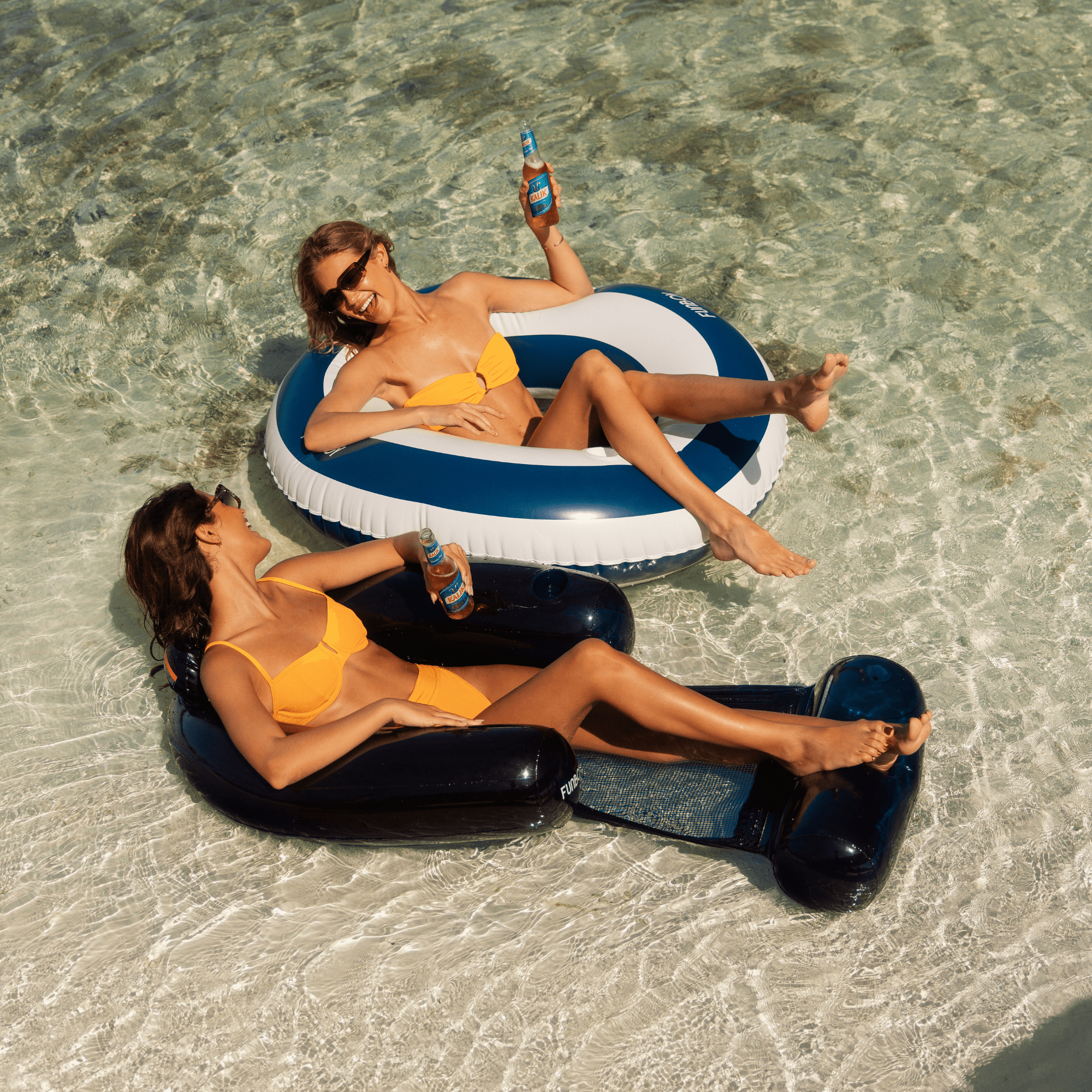 FUNBOY Pool Tube Float: Navy Blue & White, Striped