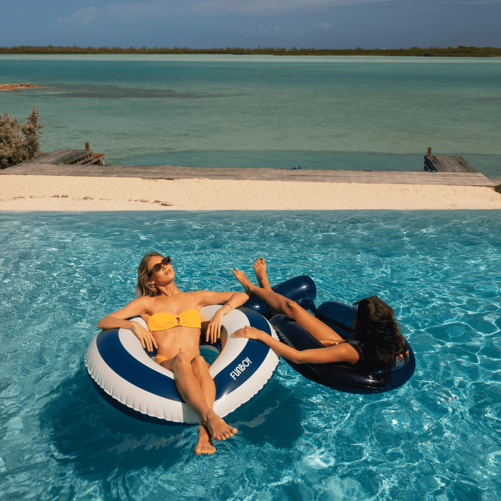 FUNBOY Pool Tube Float: Navy Blue & White, Striped