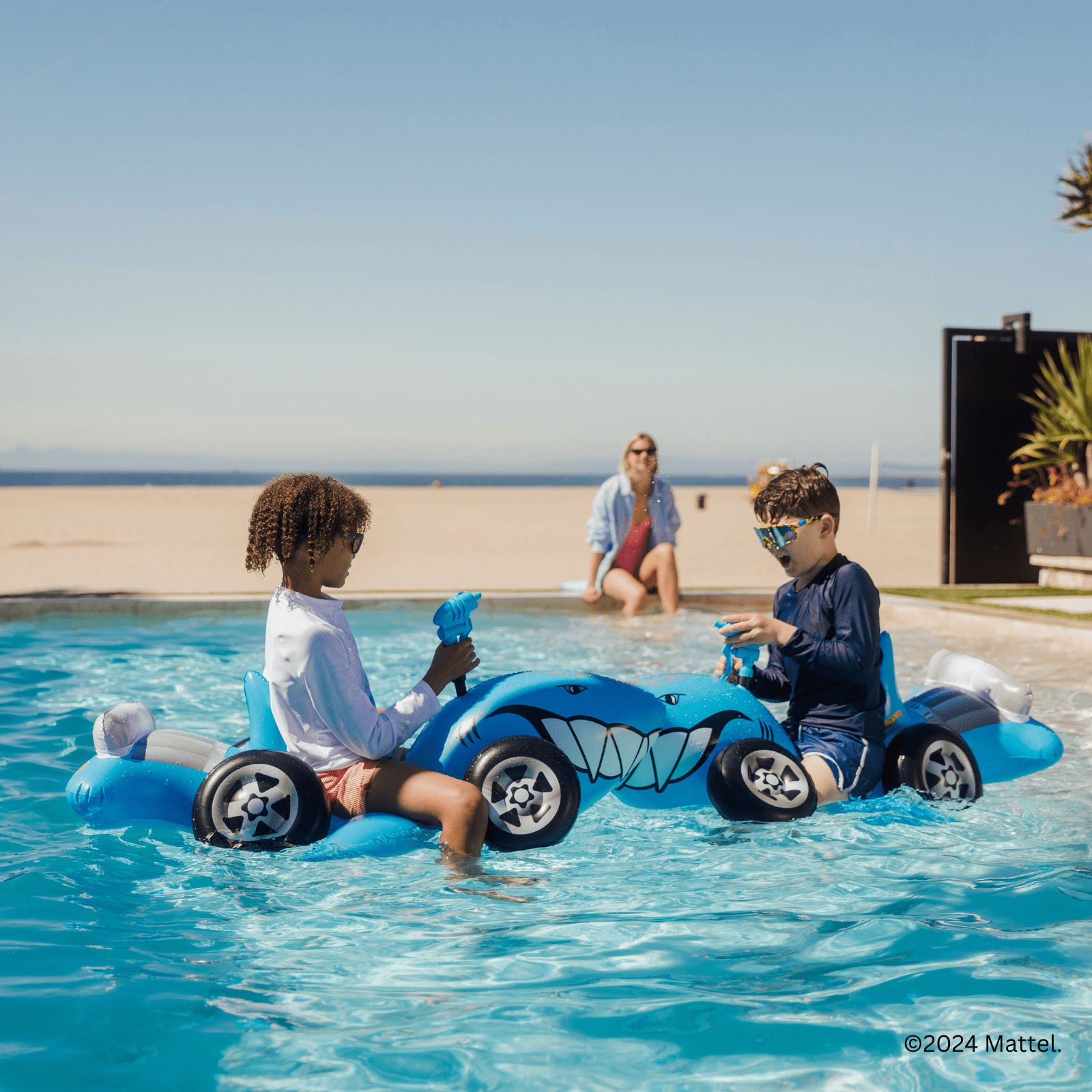 FUNBOY Hot Wheels Kids Sharkruiser Float w/ Water Squirter