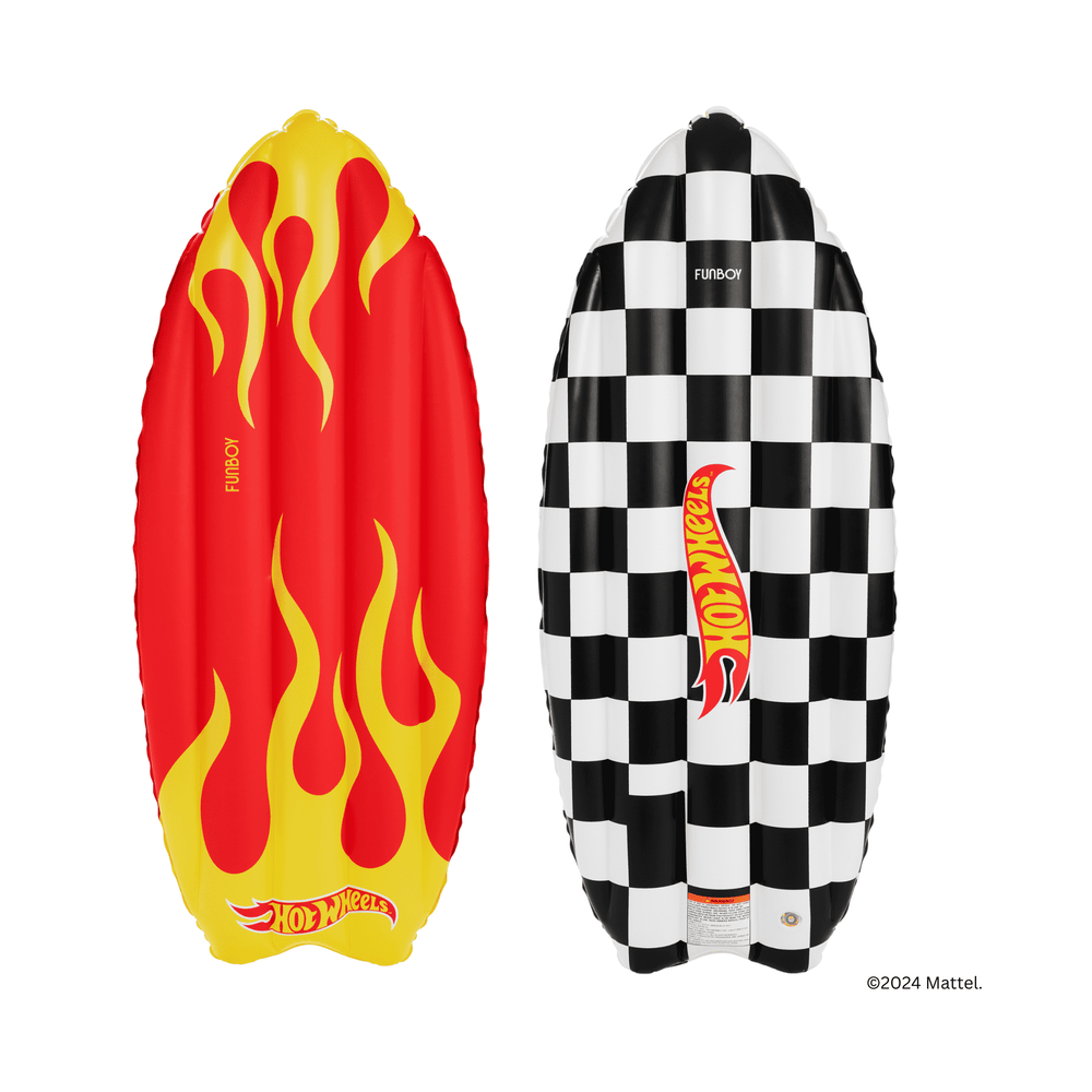 FUNBOY Hot Wheels Checkered Flame Surfboard Pool Float