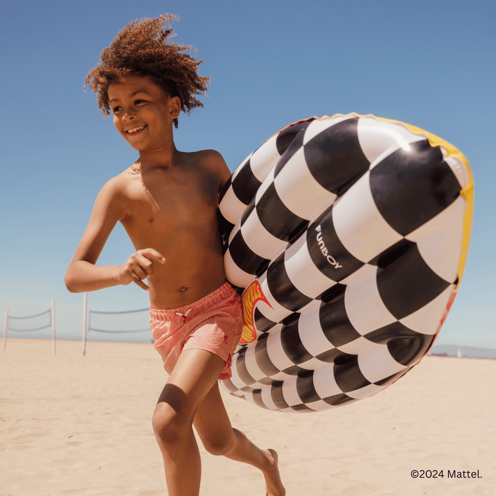 FUNBOY Hot Wheels Checkered Flame Surfboard Pool Float
