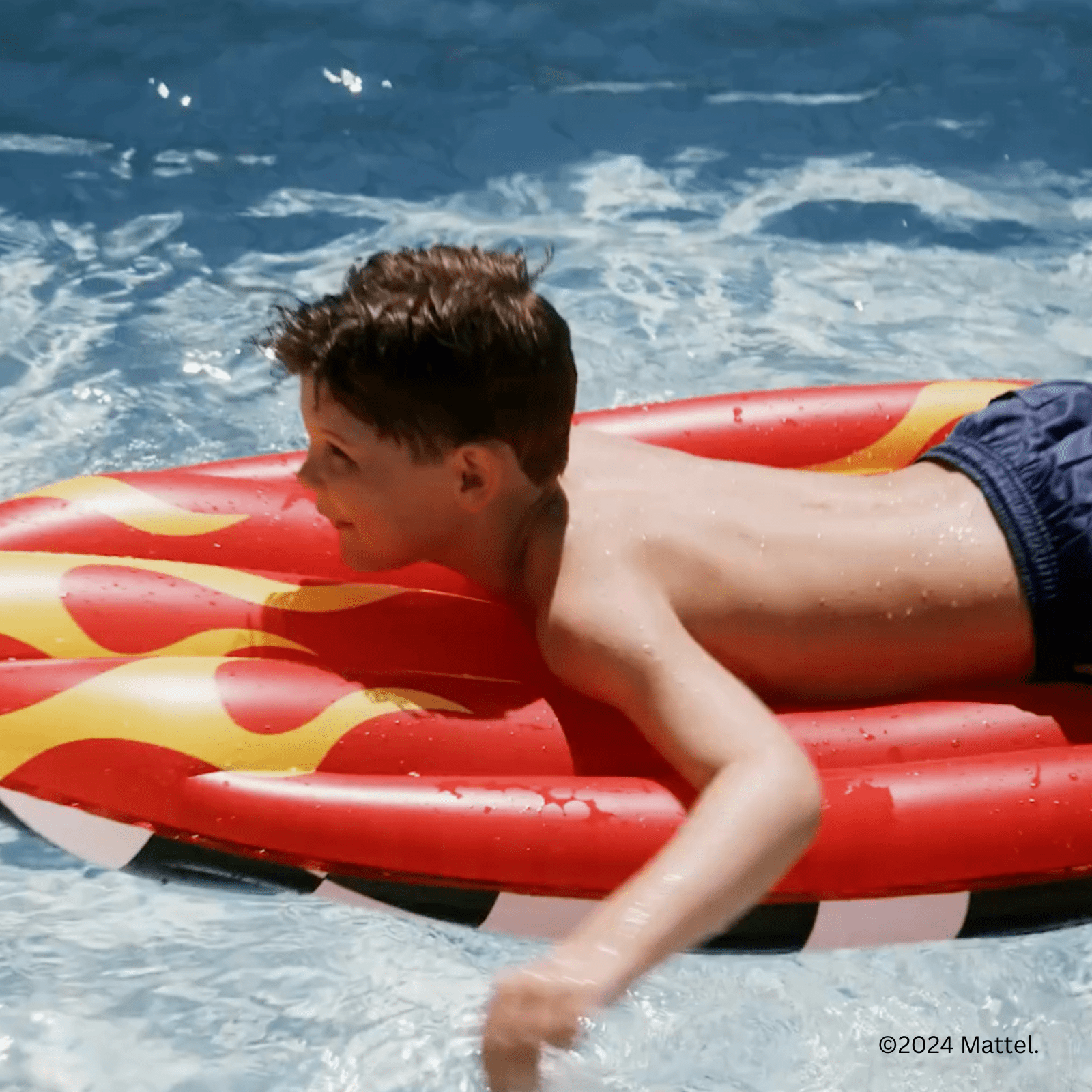 FUNBOY Hot Wheels Checkered Flame Surfboard Pool Float