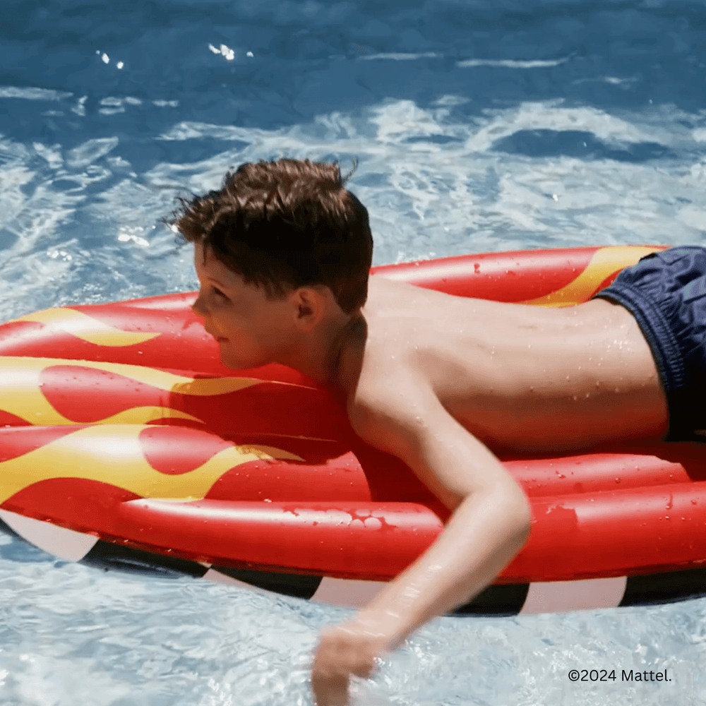 FUNBOY Hot Wheels Checkered Flame Surfboard Pool Float