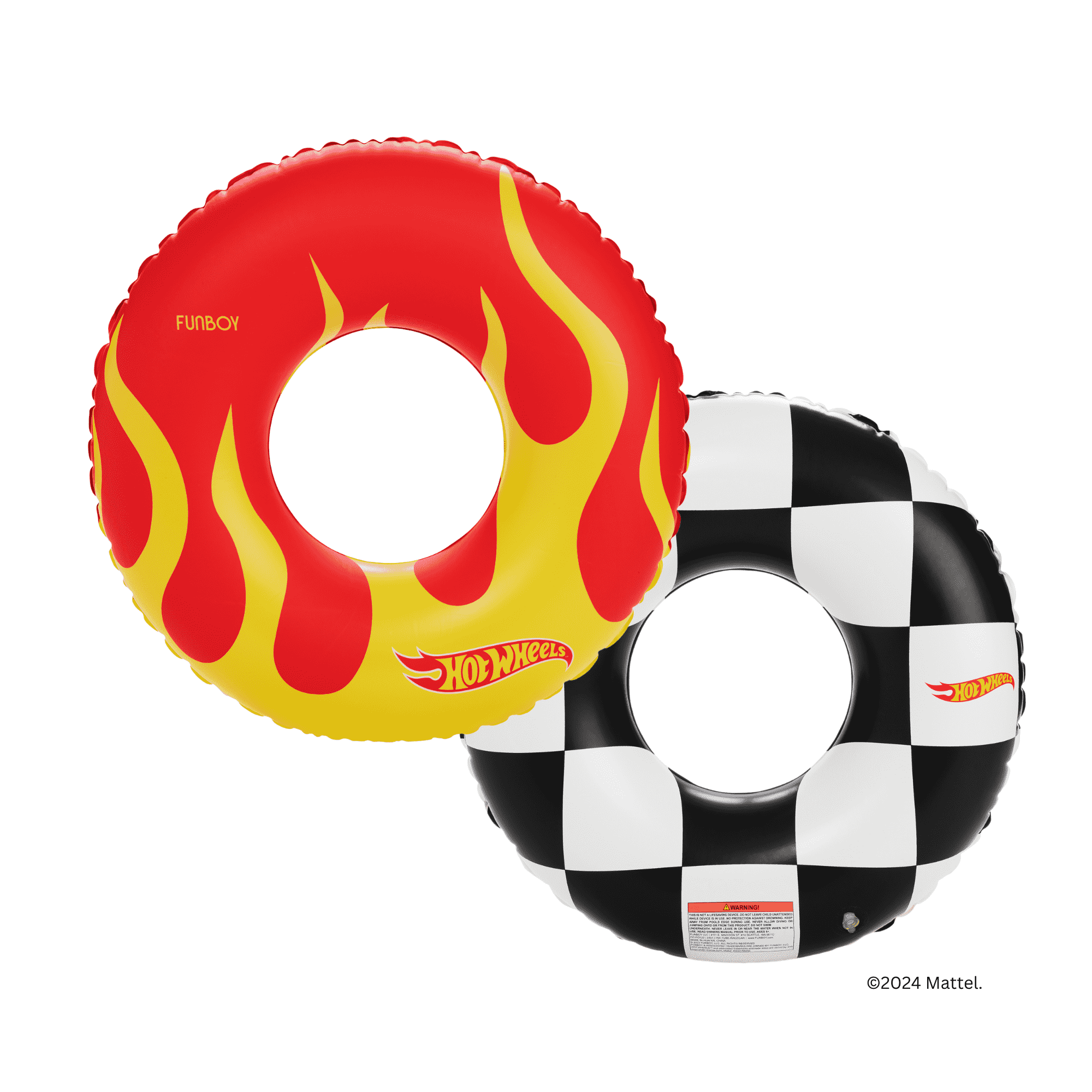 FUNBOY Hot Wheels Kids Checkered Flame Tube Float