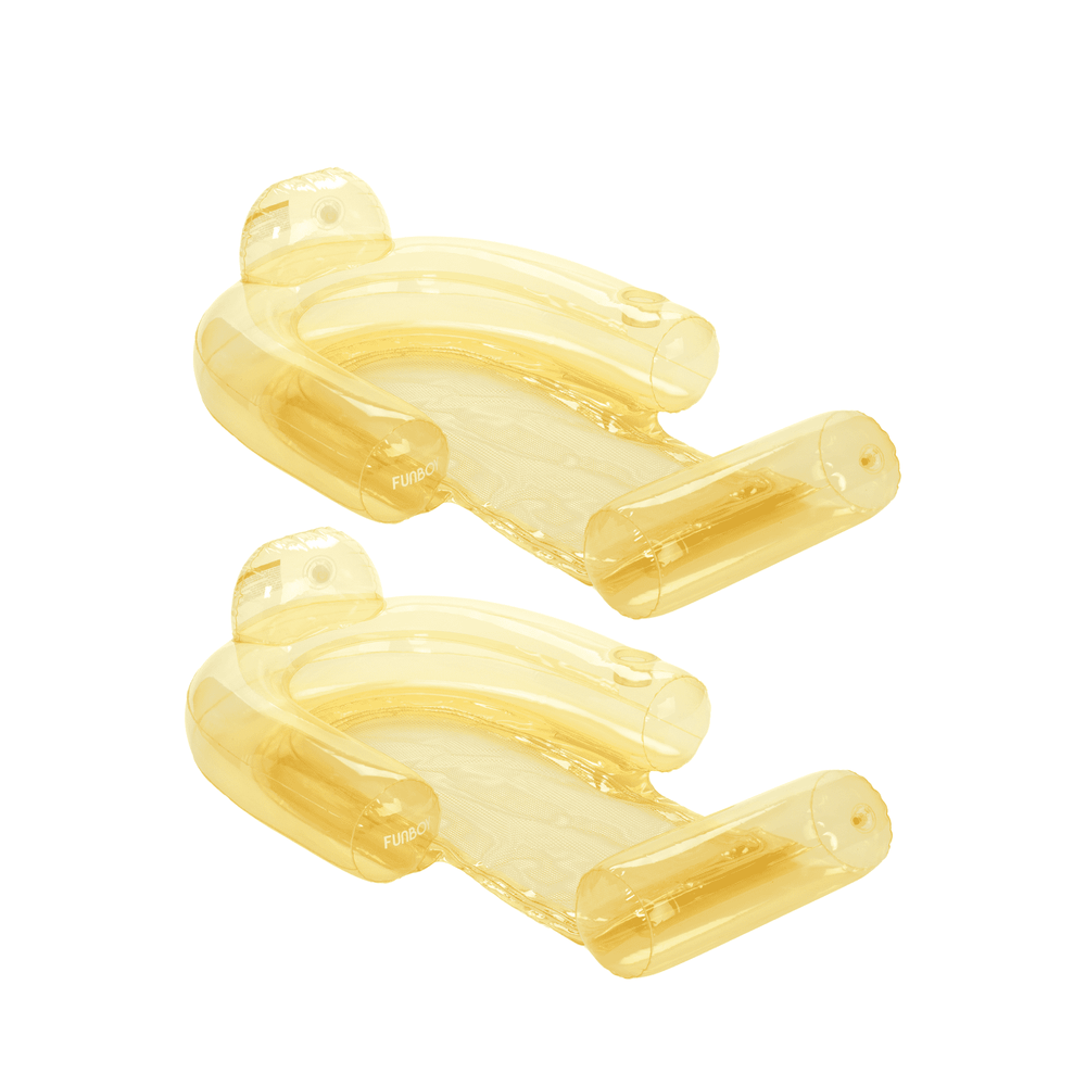 FUNBOY Clear Yellow Mesh Chair Water Hammock - 2 Pack