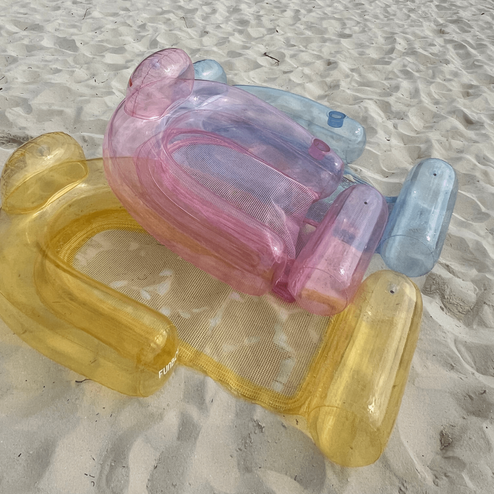 FUNBOY Clear Yellow Mesh Chair Water Hammock - 2 Pack