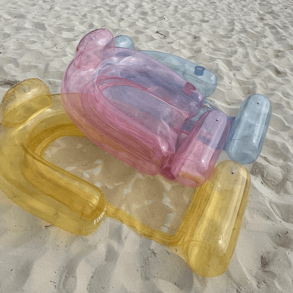 FUNBOY Clear Yellow Mesh Chair Water Hammock - 2 Pack