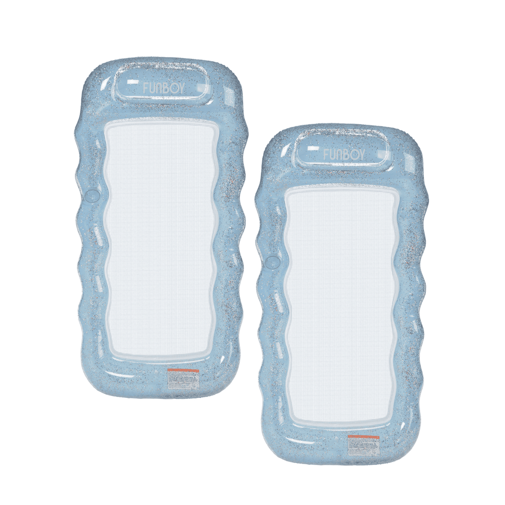 FUNBOY Mesh Pool Float Lounger, Clear Blue, 2-Pack