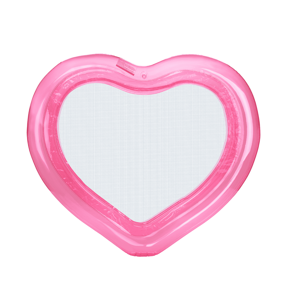 FUNBOY Floating Pool Hammock: Heart-Shaped, Clear Pink