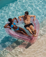 FUNBOY Floating Pool Hammock: Heart-Shaped, Clear Pink