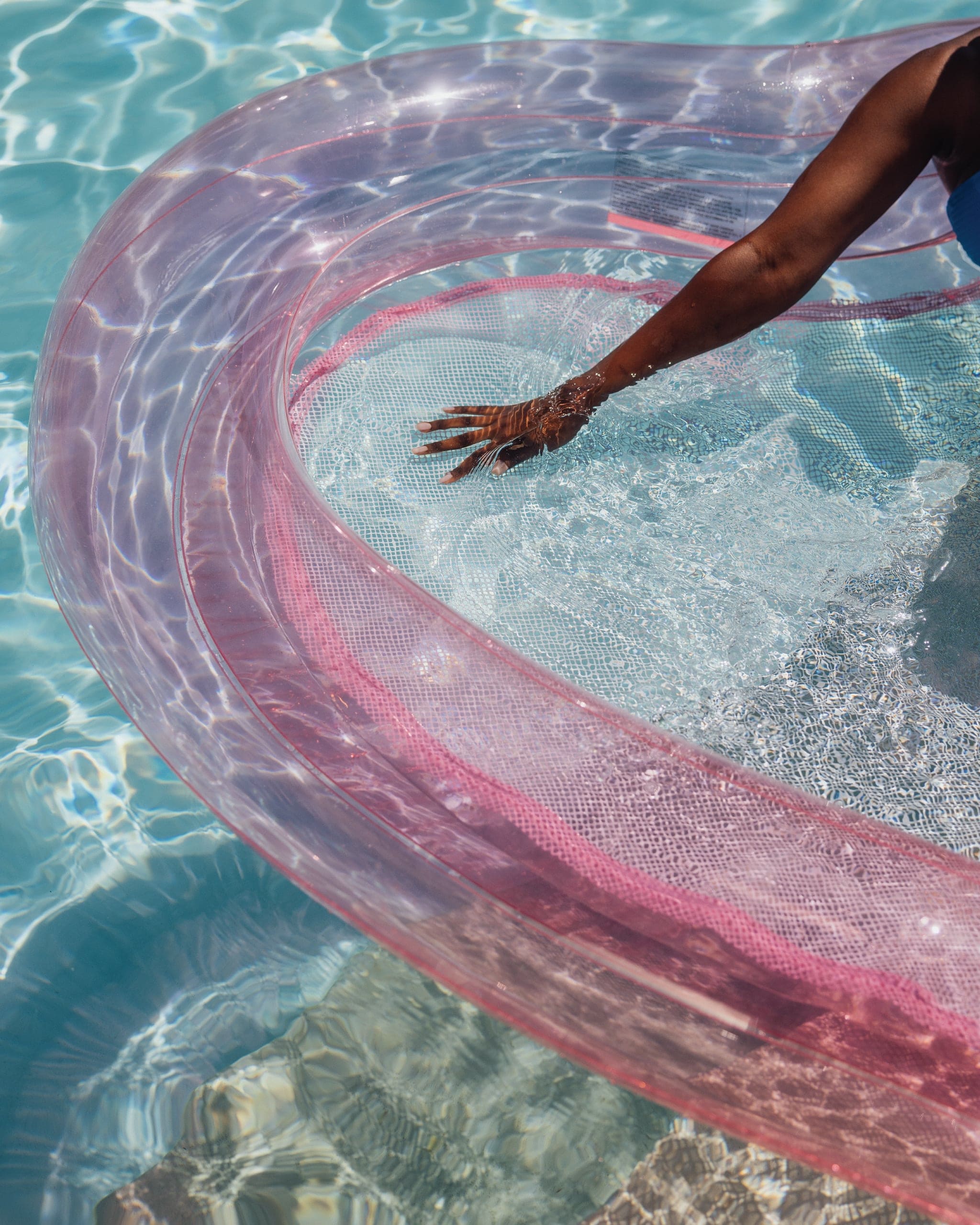 FUNBOY Floating Pool Hammock: Heart-Shaped, Clear Pink