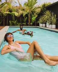 FUNBOY Pool Float Lounger: Clear Blue Mesh Chair Float