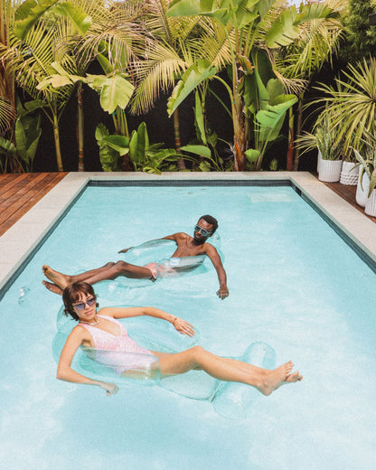 FUNBOY Pool Float Lounger: Clear Blue Mesh Chair Float