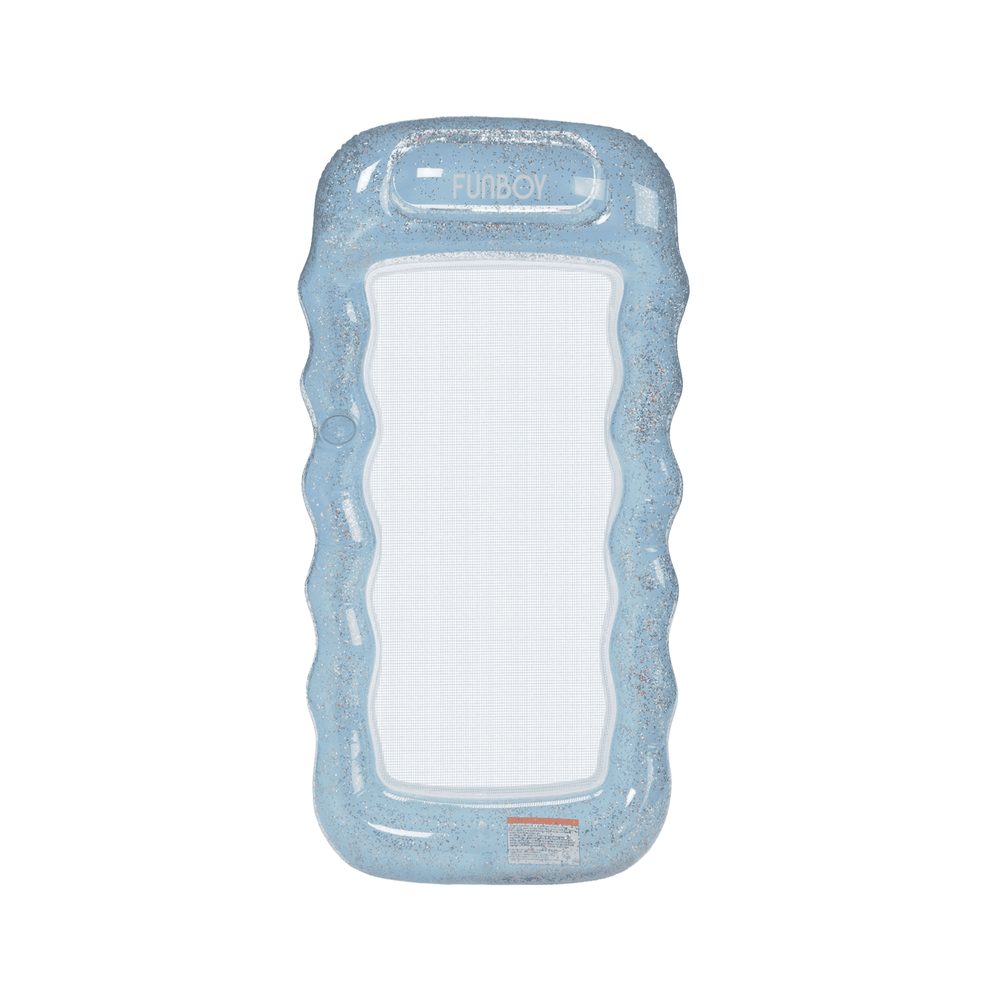 FUNBOY Mesh Pool Float Lounger, Clear Blue Ombre