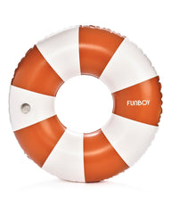FUNBOY Large Pool Tube Float: Burnt Orange & White Stripes, 48"