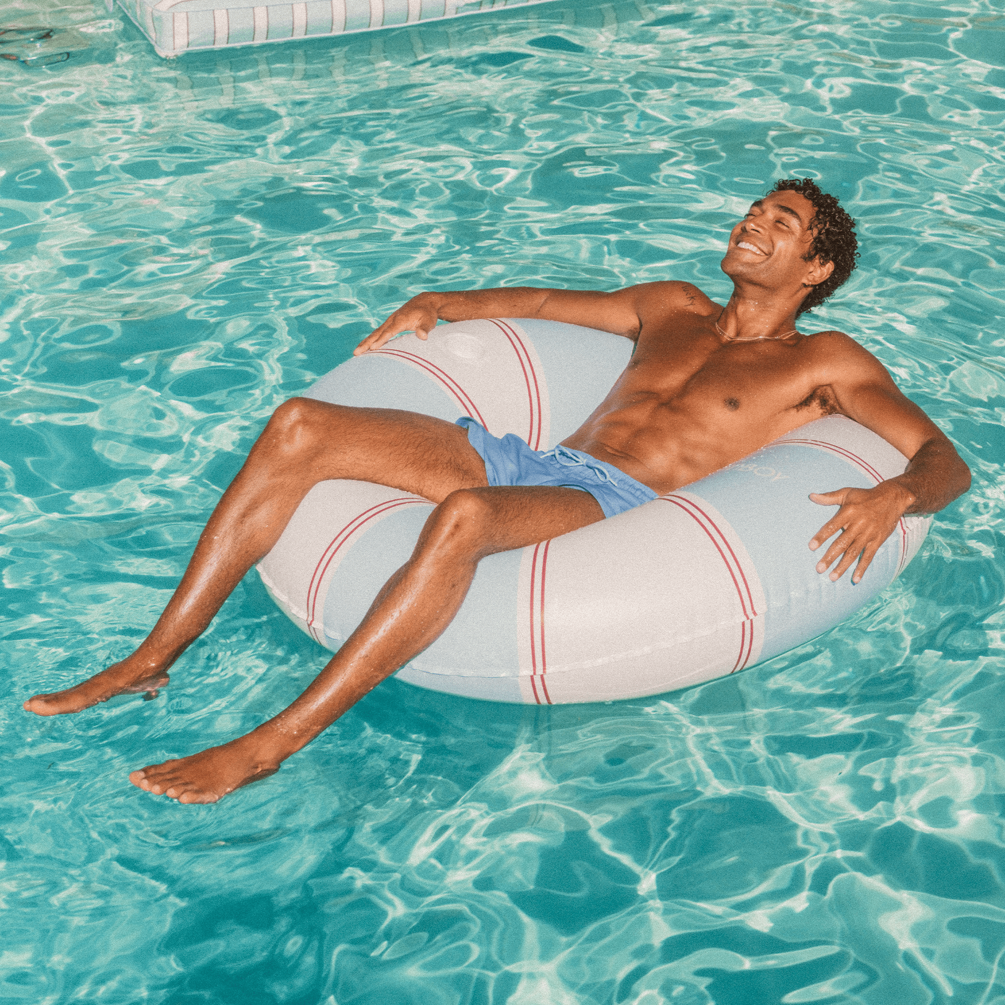 FUNBOY Red & Blue Striped Vintage Lux Tube Float