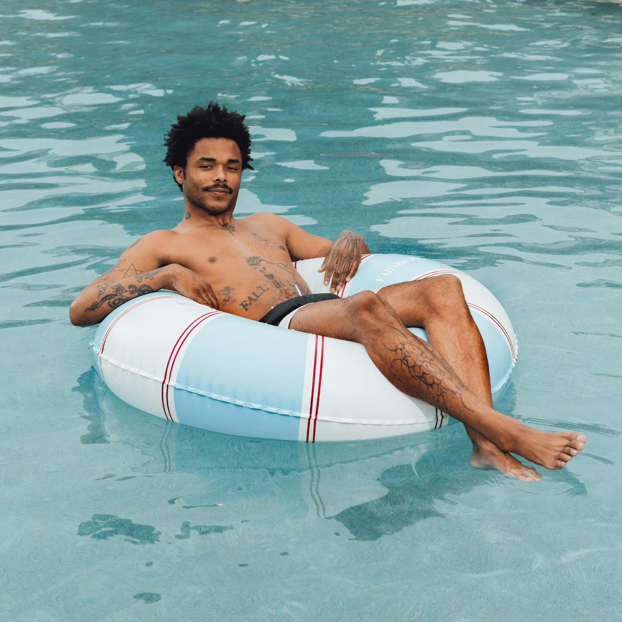 FUNBOY Red & Blue Striped Vintage Lux Tube Float