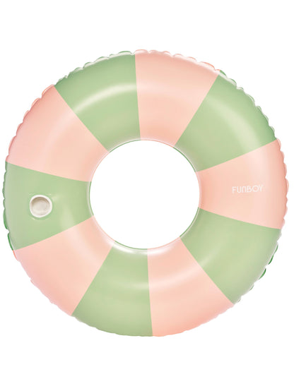 FUNBOY Large Pool Tube Float: Green & Pink Stripes, 48"