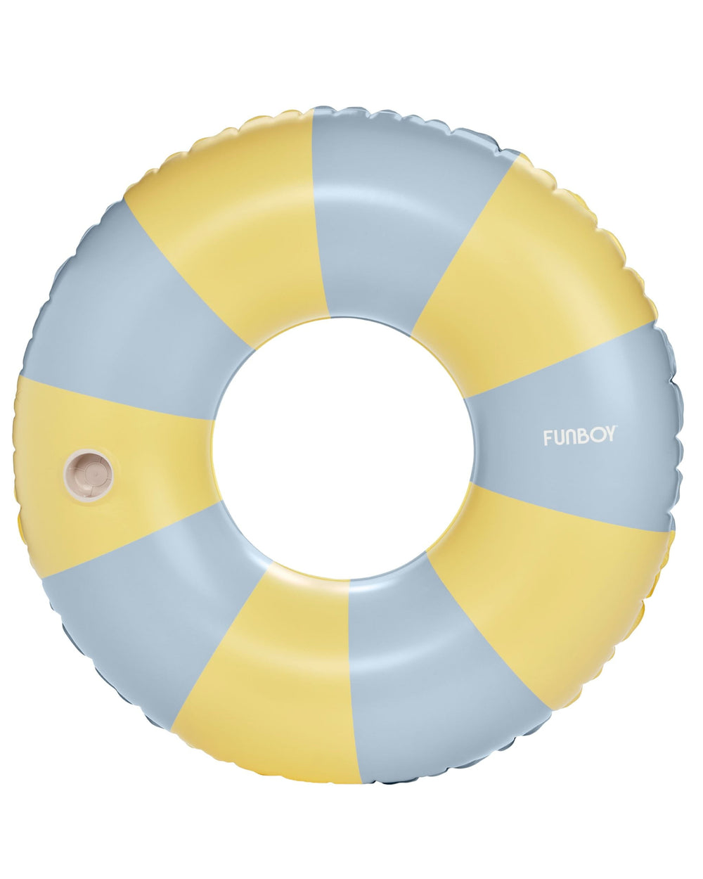 FUNBOY Large Pool Tube Float: Butter Yellow and Blue Stripes, 48"