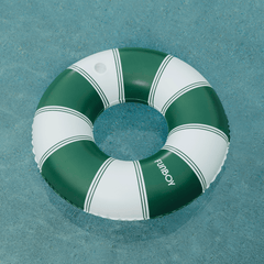 FUNBOY Vintage Green Stripe Inflatable Pool Float with Cup Holder 48"