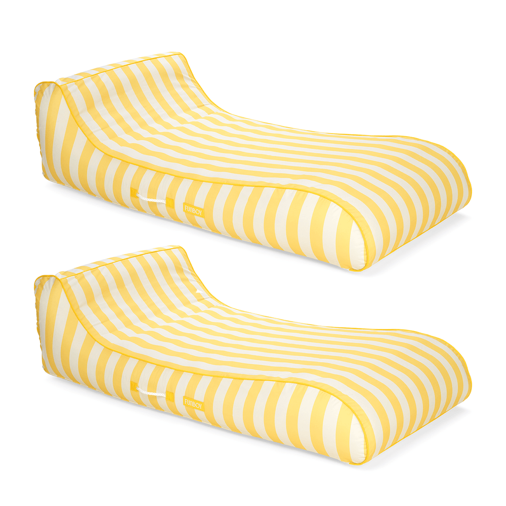 FUNBOY Yellow Cabana Fabric Sunbed Lounger - 2 Pack