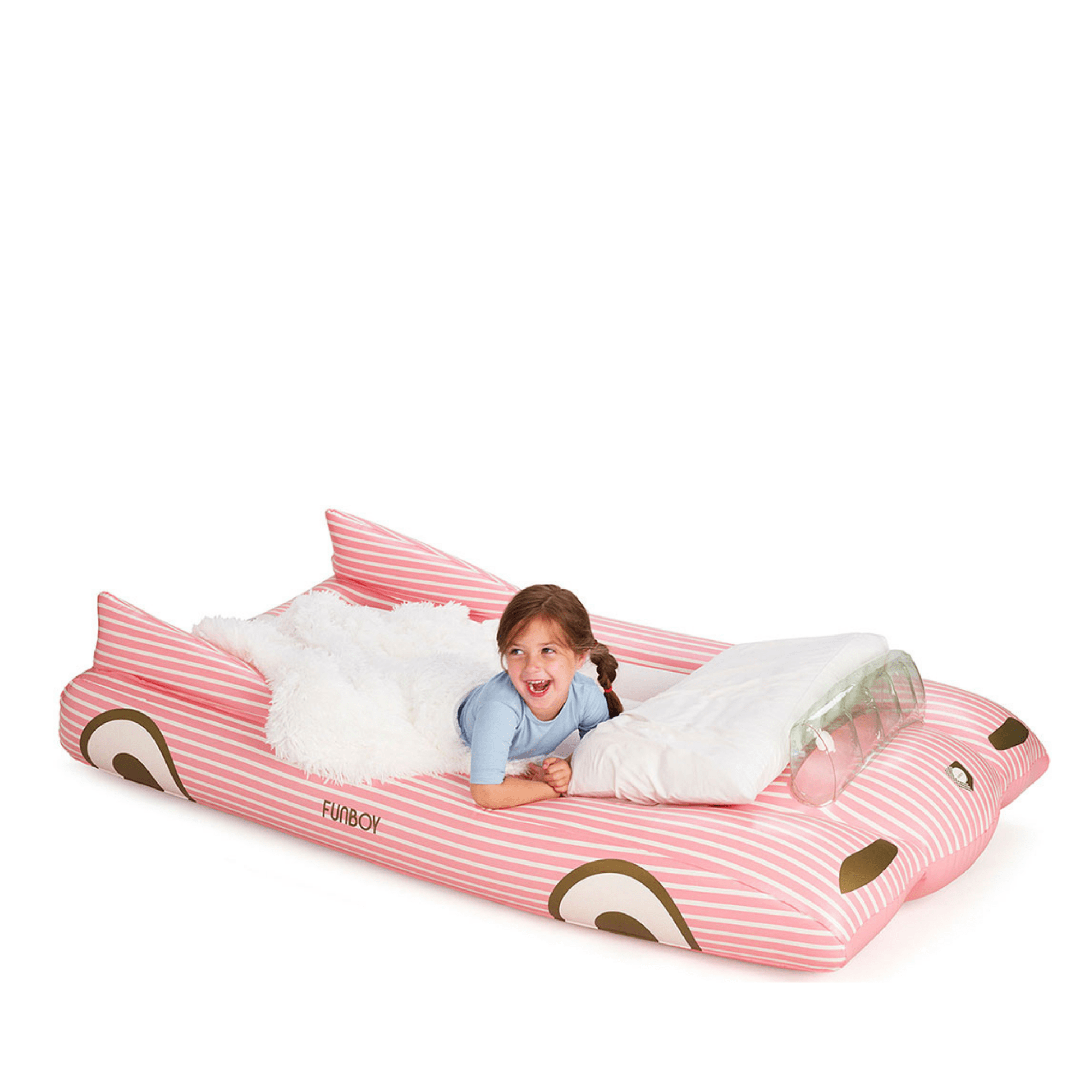 FUNBOY Kids Sleepover Bed - Pink Convertible Air Mattress
